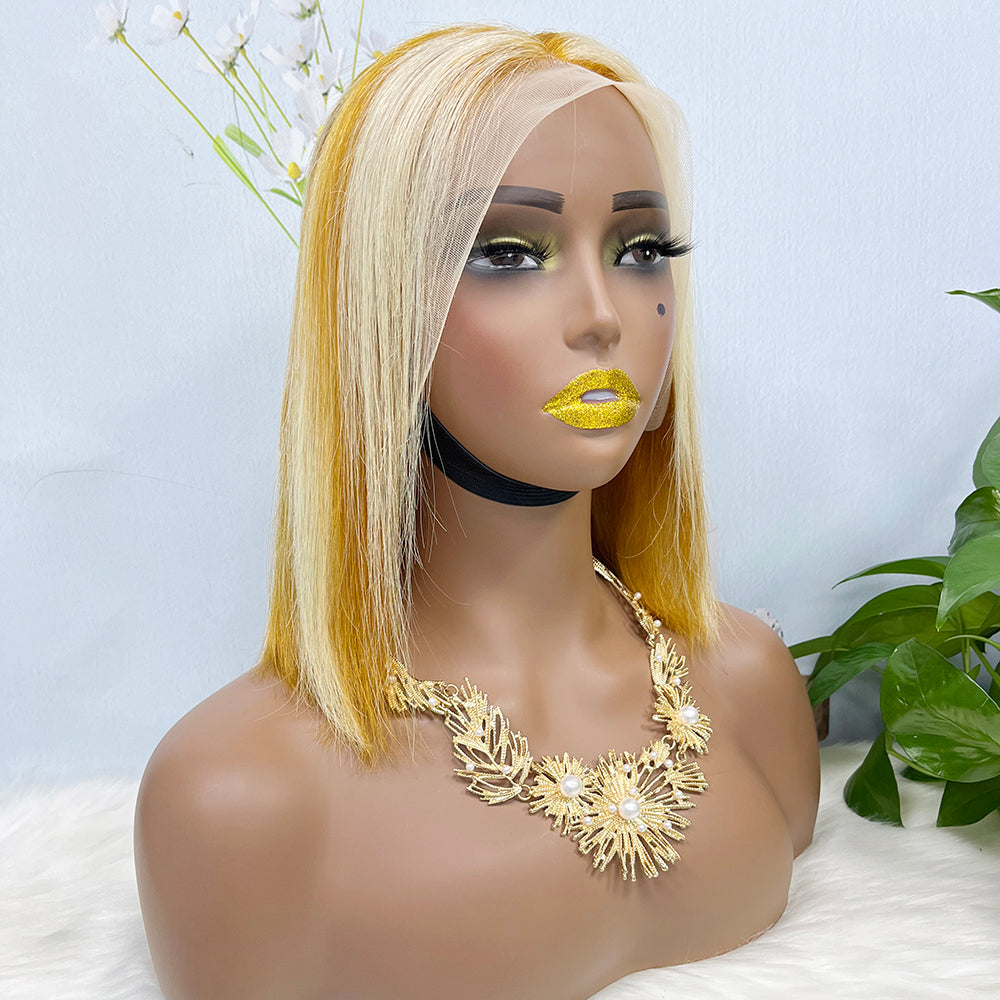 13*4 BoB Wig Perruques droites Couleur P4/613# Densité 200%