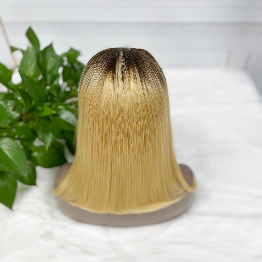13*4 cheveux crus BoB perruque perruques droites couleur T4/27 # 200% densité
