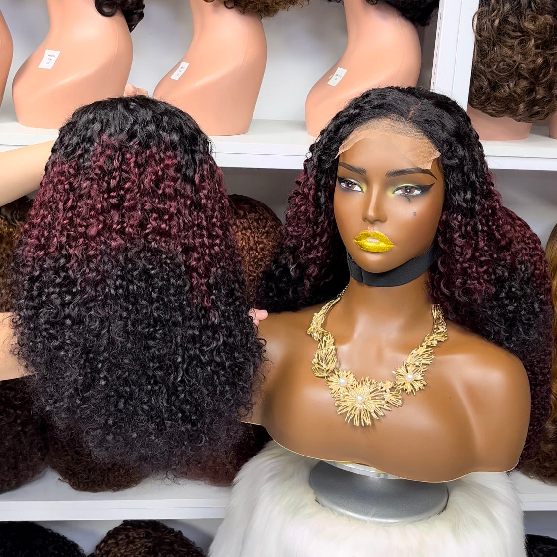 20" Double Drawn 5x5 Glueless Wig Pixie Curl Natural Human Hair Lace Wigs Light Color 30#