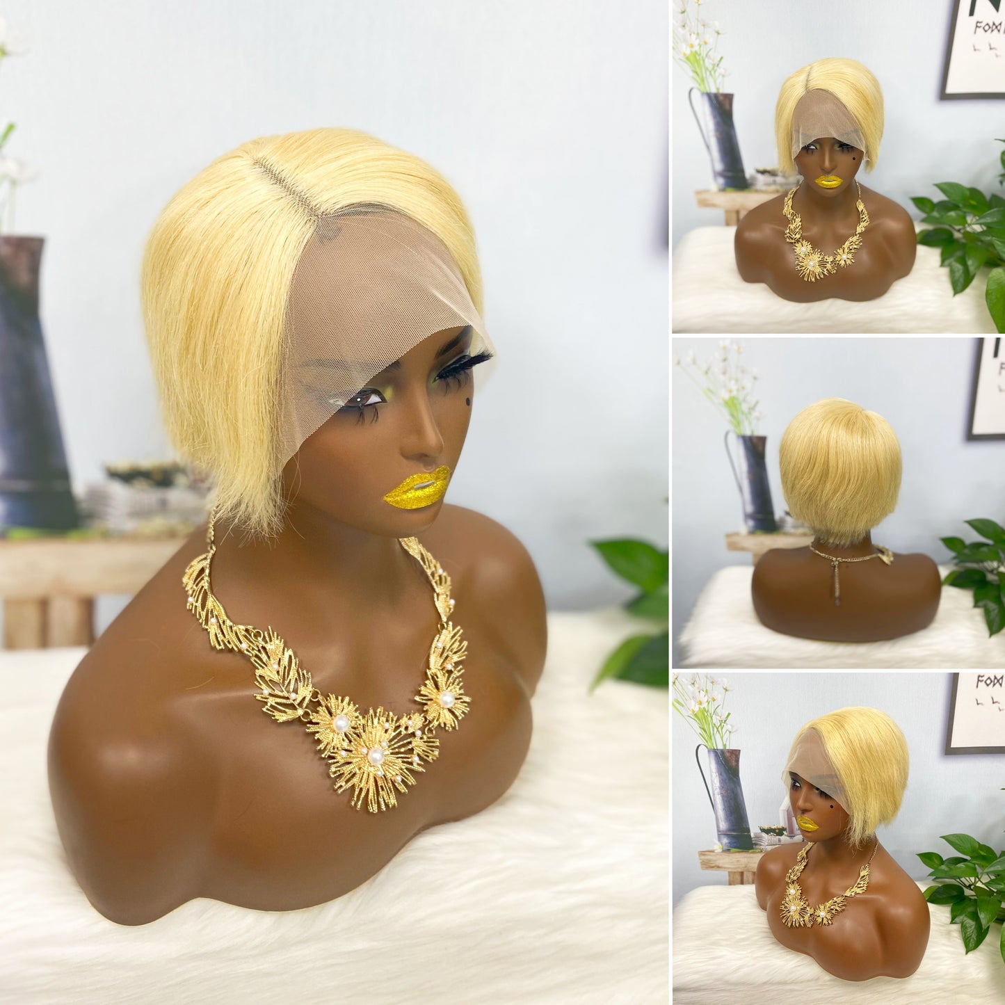 T Lace Wig SX01 Human Hair Wig Natural Hair Wig Color P4/30#
