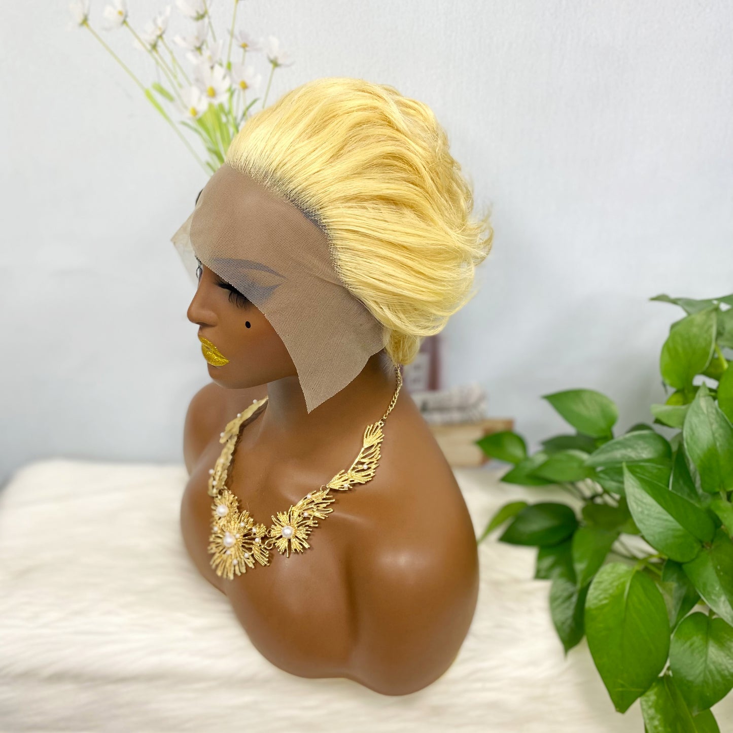 SX255 13*1 perruque de dentelle vague bouclée Monroe couleur de cheveux humains naturels 613 #