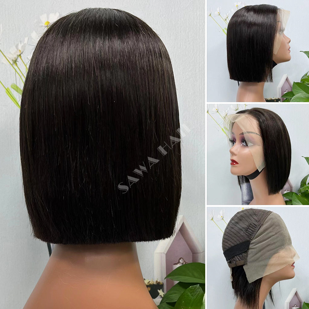 Double Drawn 13*4 BoB Straight Wigs Color NC 250% Density