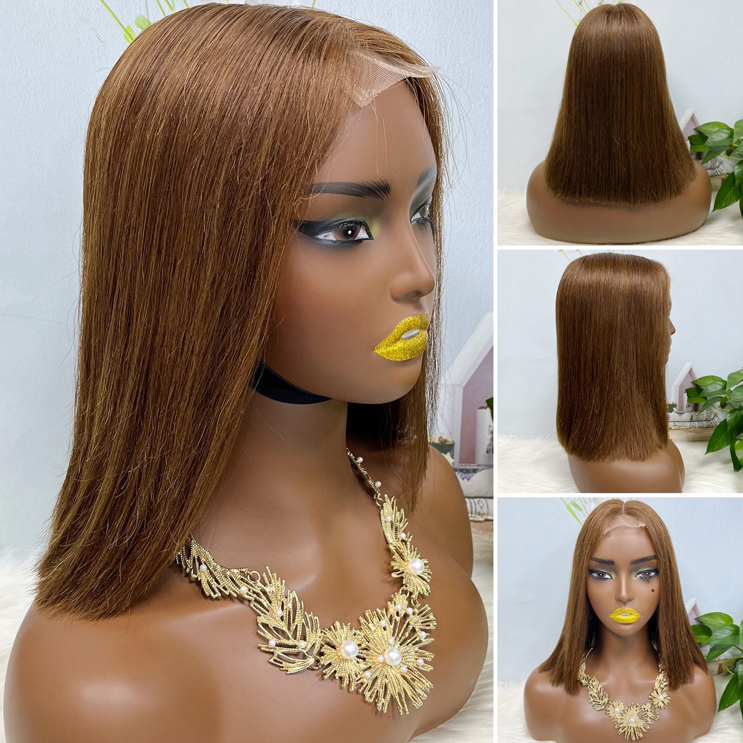 Super Double Drawn 2*6 Lace Bob Wig Human Hair Lace Wig NC Straight