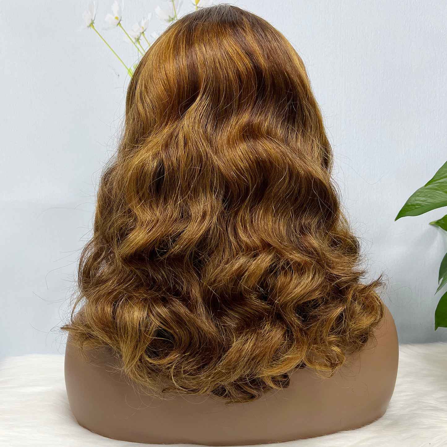 Double Drawn 13*4 Lace Wig Loose Body Wave Natural Human Hair Lace Wigs Ombre Color T4/30/4