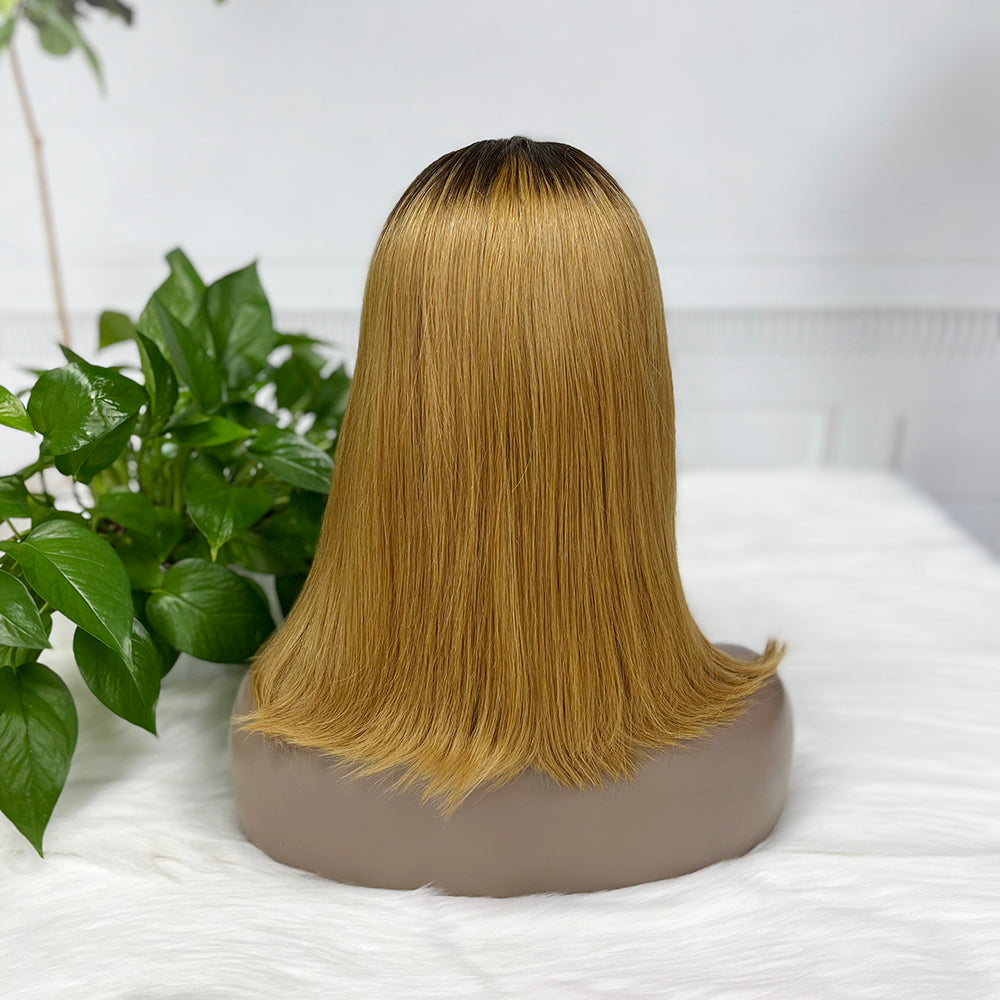13*4 cheveux crus BoB perruque perruques droites couleur T4/30 # 200% densité