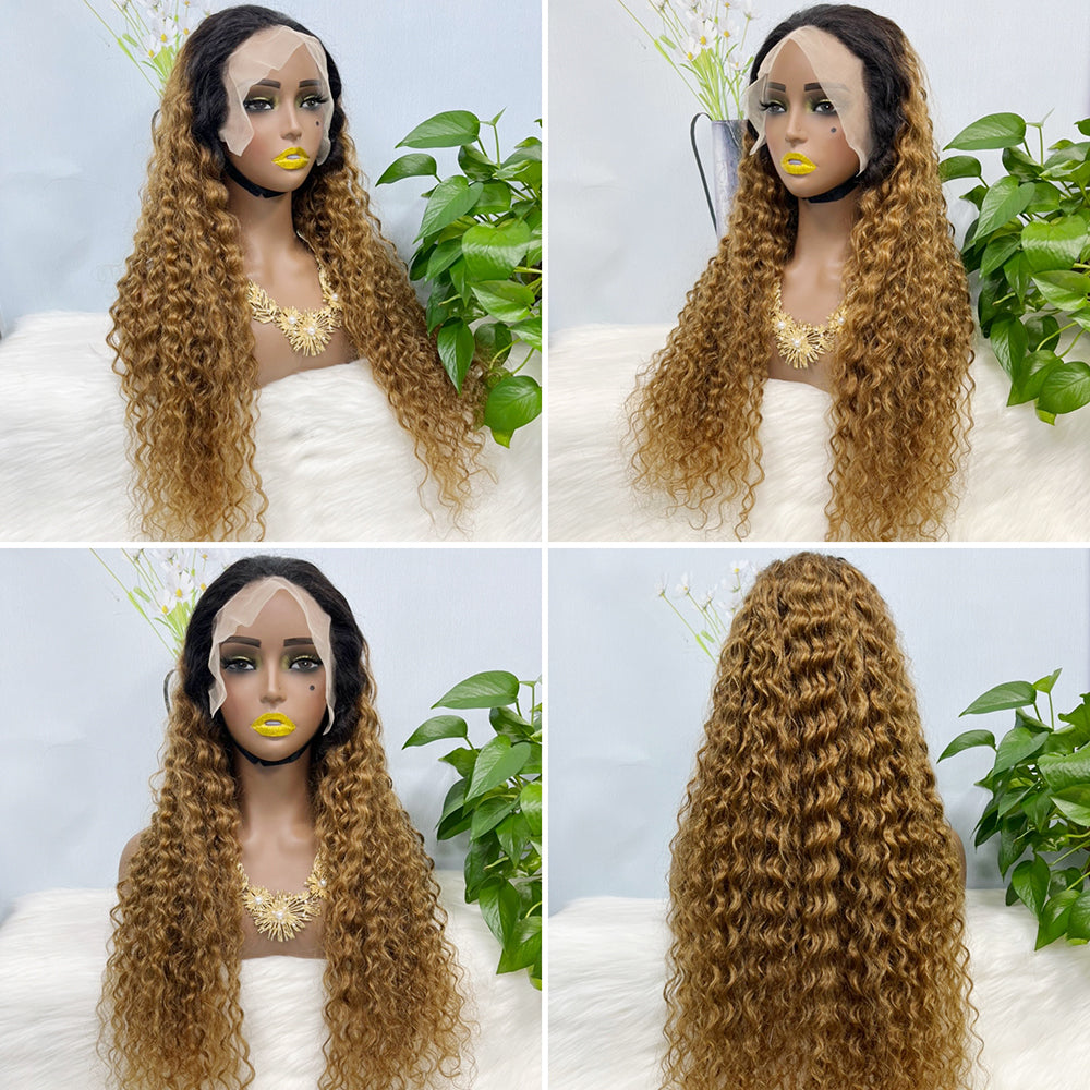 13*4 Lace Wig Straight Natural Virgin Human Hair Lace Wigs Color T1B/30# 250% Density