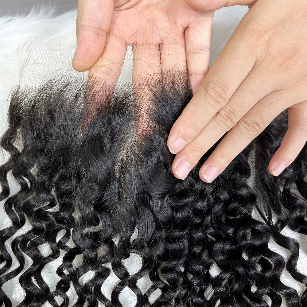 13*4 HD Lace Frontal Water Wave 100% Natural Human Hair Natural Color 12"-26"