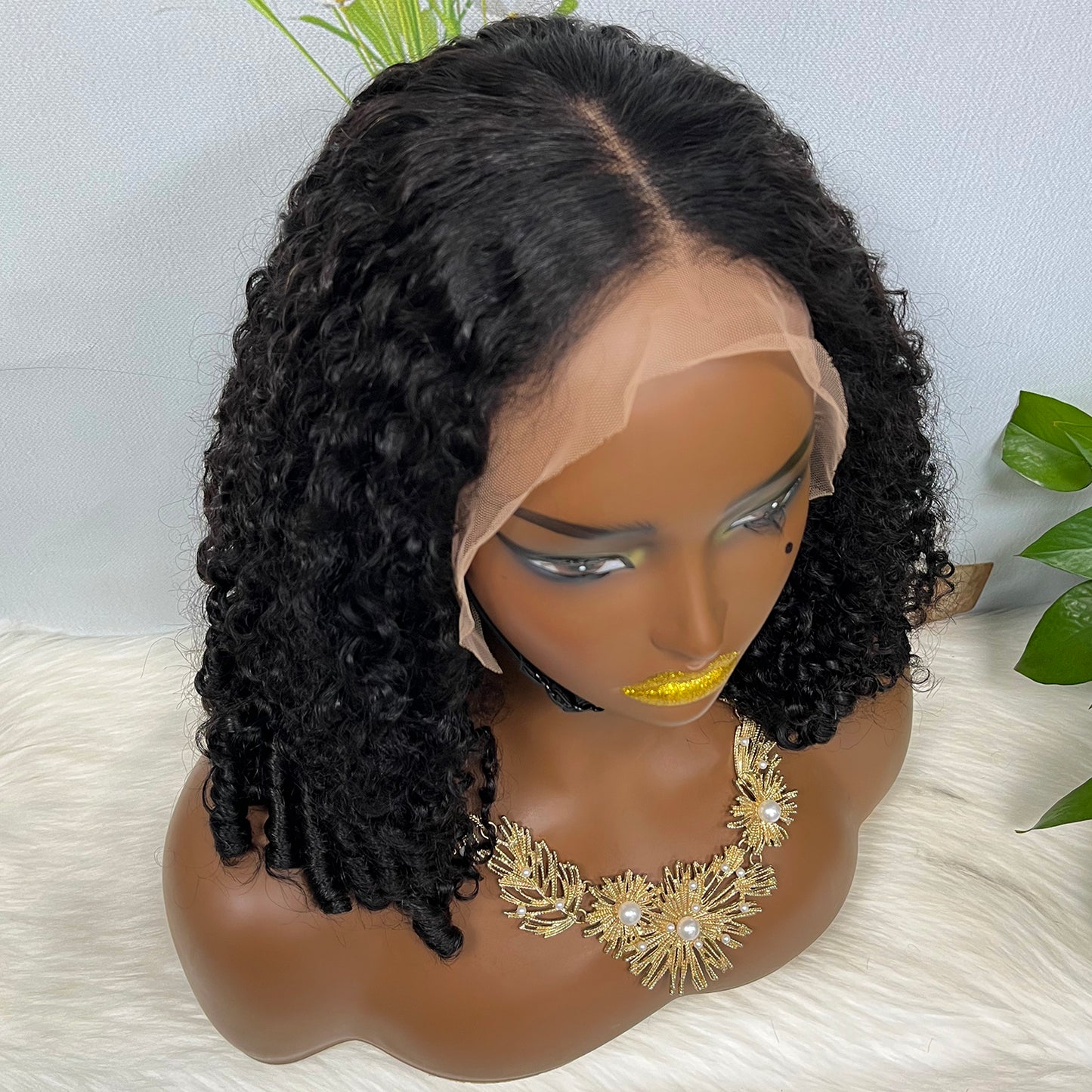 Double Drawn 13*4 Glueless Wig Magic Curl Natural Human Hair Wigs Natural Color