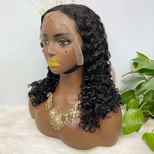 Double Drawn 13*4 Glueless Wig Burmese Curl Human Hair Wigs Natural Color 250% Densisty