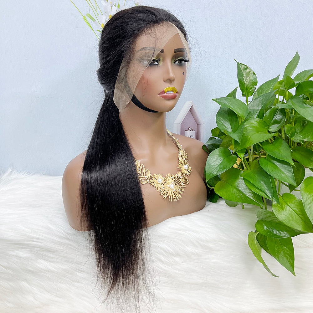 360 Lace Wig Straight Natural Virgin Human Hair Wigs 16"-36" 350% Density