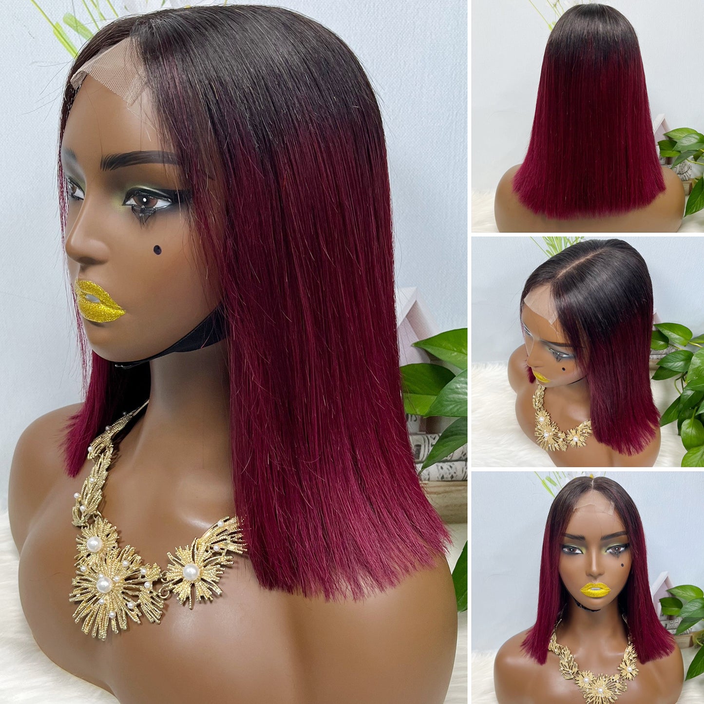 Super Double Drawn 2*6 Lace Bob Wig Human Hair Lace Wig NC Straight