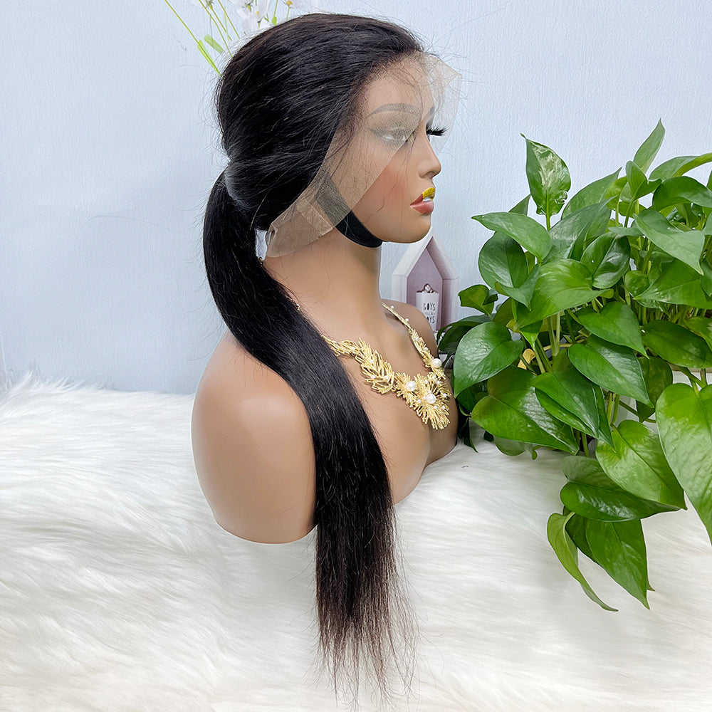 360 Lace Wig Straight Natural Virgin Human Hair Wigs 16"-36" 350% Density