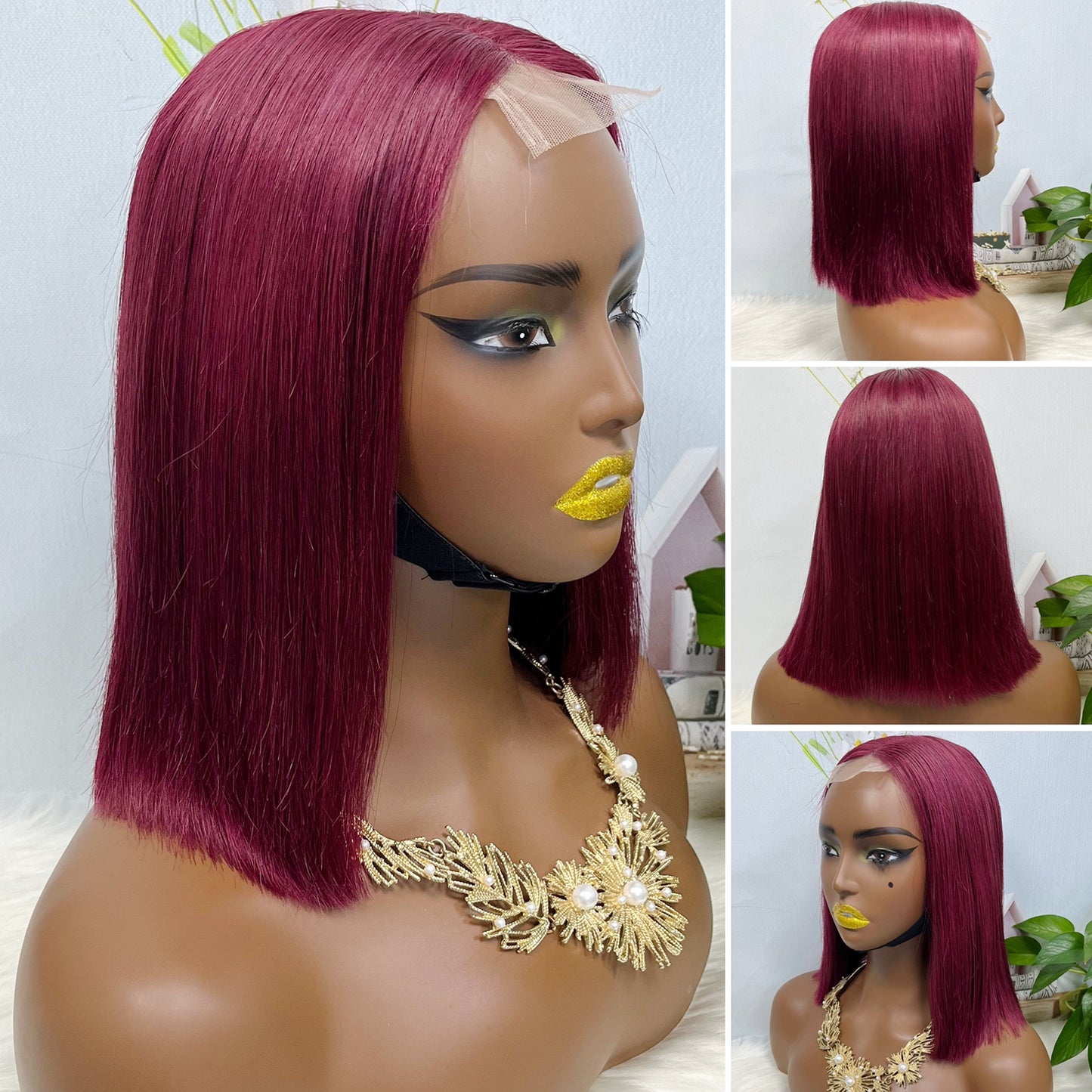Super Double Drawn 2*6 Lace Bob Wig Human Hair Lace Wig NC Straight