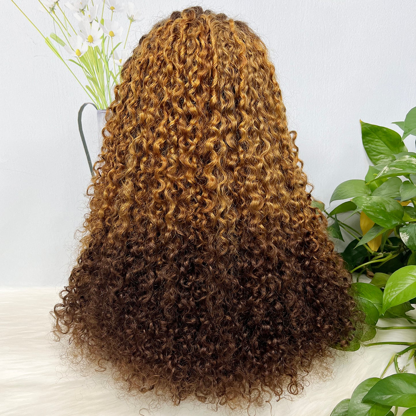 Double Drawn 13x4 Glueless Wig Pixie Curl Natural Human Hair Lace Wigs Natural Color 250% Density