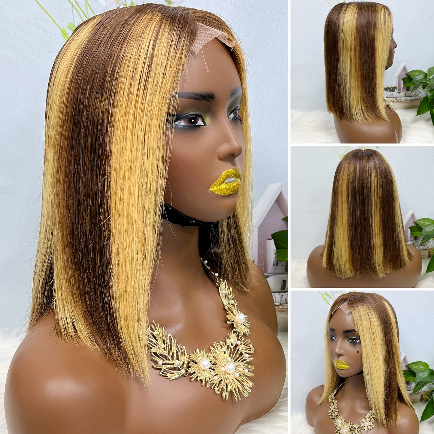 Super Double Drawn 2*6 Lace Bob Wig Human Hair Lace Wig NC Straight
