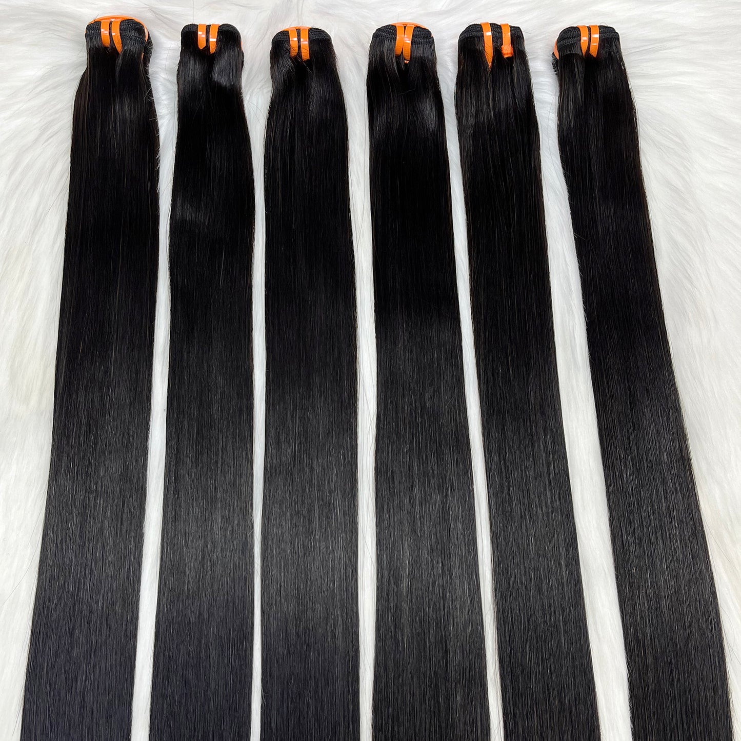 Double Drawn Bone Straight Vietnamese Human Hair Bundle With Closure