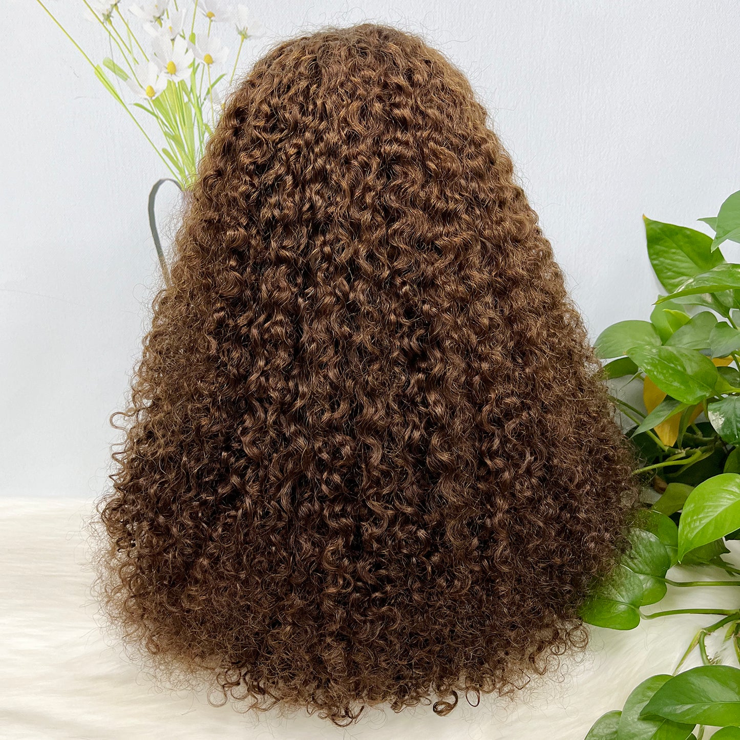 Double Drawn 13x4 Glueless Wig Pixie Curl Natural Human Hair Lace Wigs Natural Color 250% Density