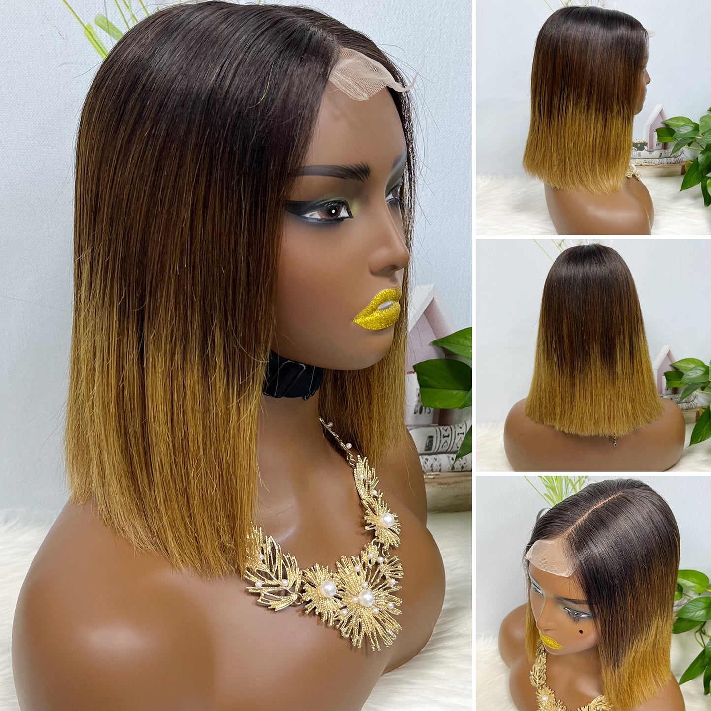 Super Double Drawn 2*6 Lace Bob Wig Human Hair Lace Wig NC Straight