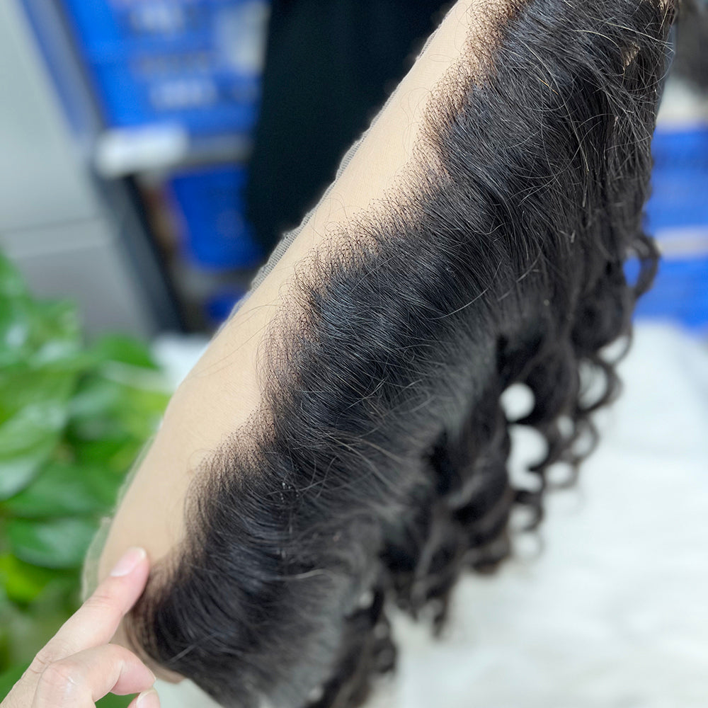13*4 HD dentelle frontale lâche profonde 100% cheveux humains naturels couleur naturelle 10 "-26"