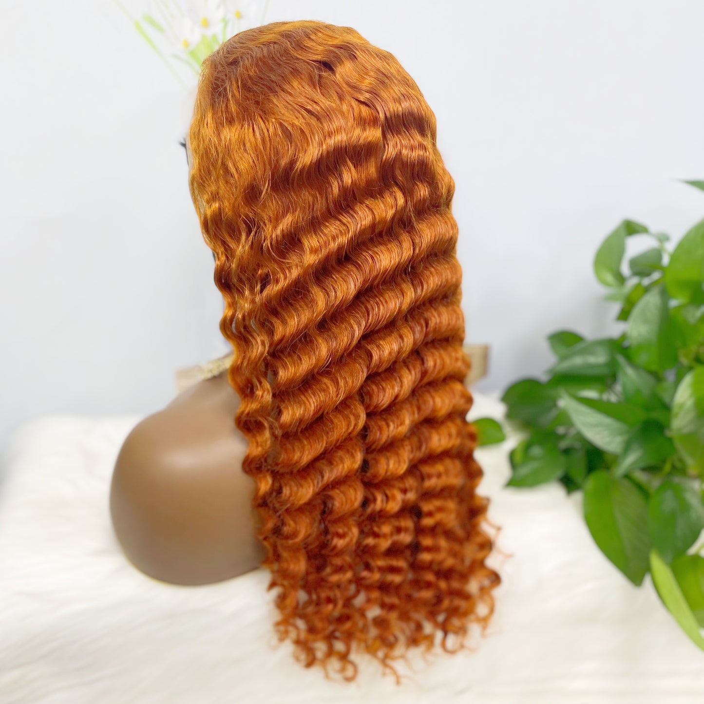 13*4 Lace Wig Deep Wave Natural Virgin Human Hair Lace Wigs Color 350#