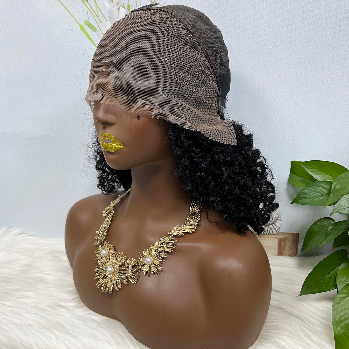 Double Drawn 13*4 Glueless Wig Magic Curl Natural Human Hair Wigs Natural Color