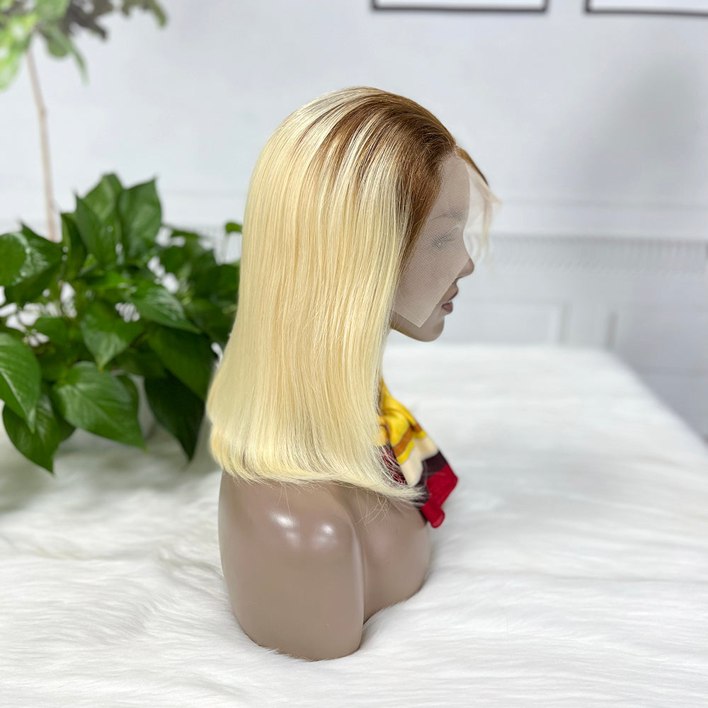 13*4 BoB Wig Perruques droites Couleur T4/613# Densité 200%