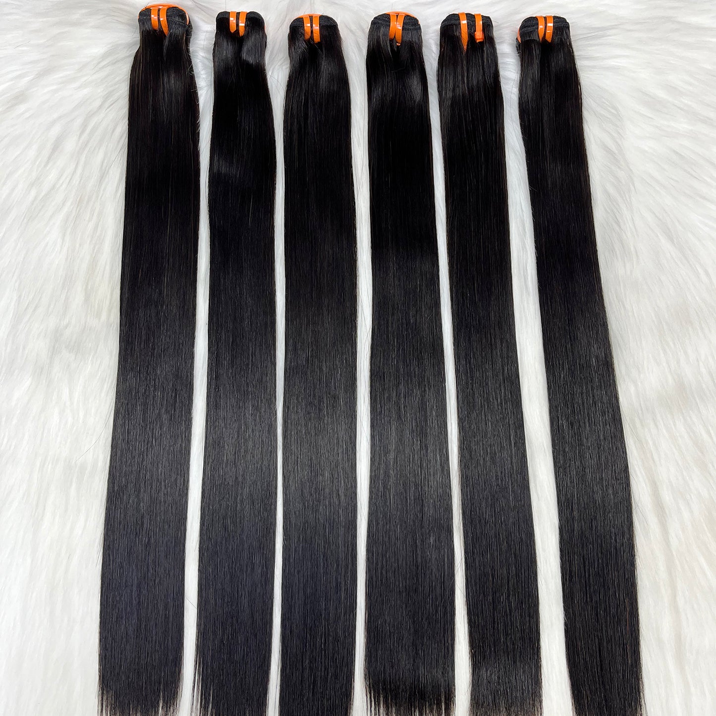 Double Drawn Bone Straight Vietnamese Human Hair Bundle With Closure