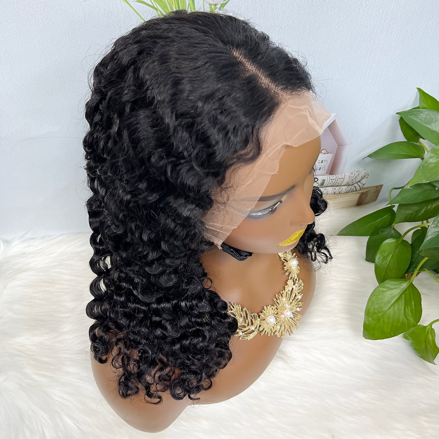 Double Drawn 13*4 Glueless Wig Burmese Curl Human Hair Wigs Natural Color 250% Densisty