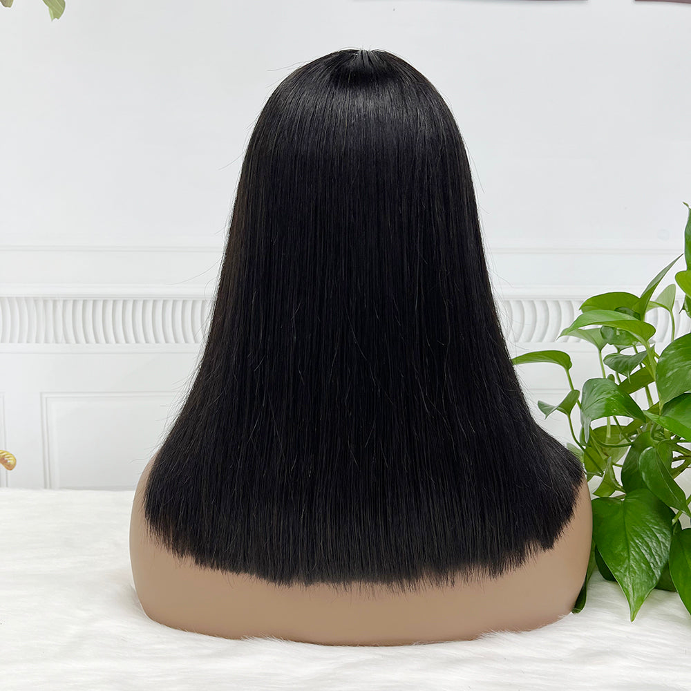 Bone Straight Double Drawn Bob Wig Vietnamese Human Hair Wigs Natural Color 14"