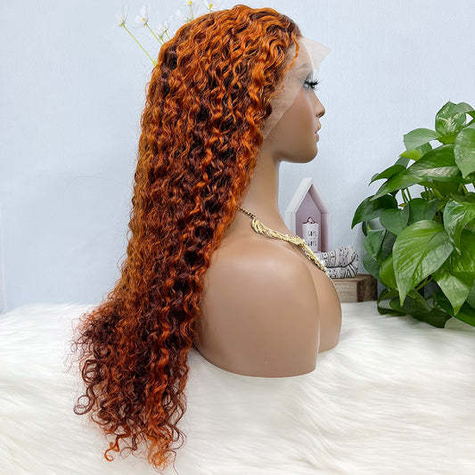 13*4 Lace Wig Water Wave Natural Virgin Human Hair Lace Wigs Color P4/350#