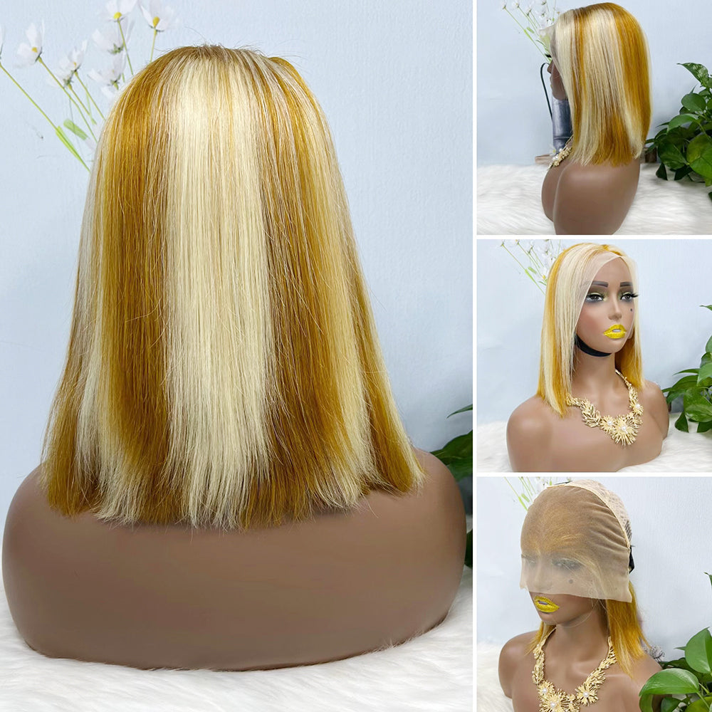 13*4 BoB Wig Perruques droites Couleur P4/613# Densité 200%