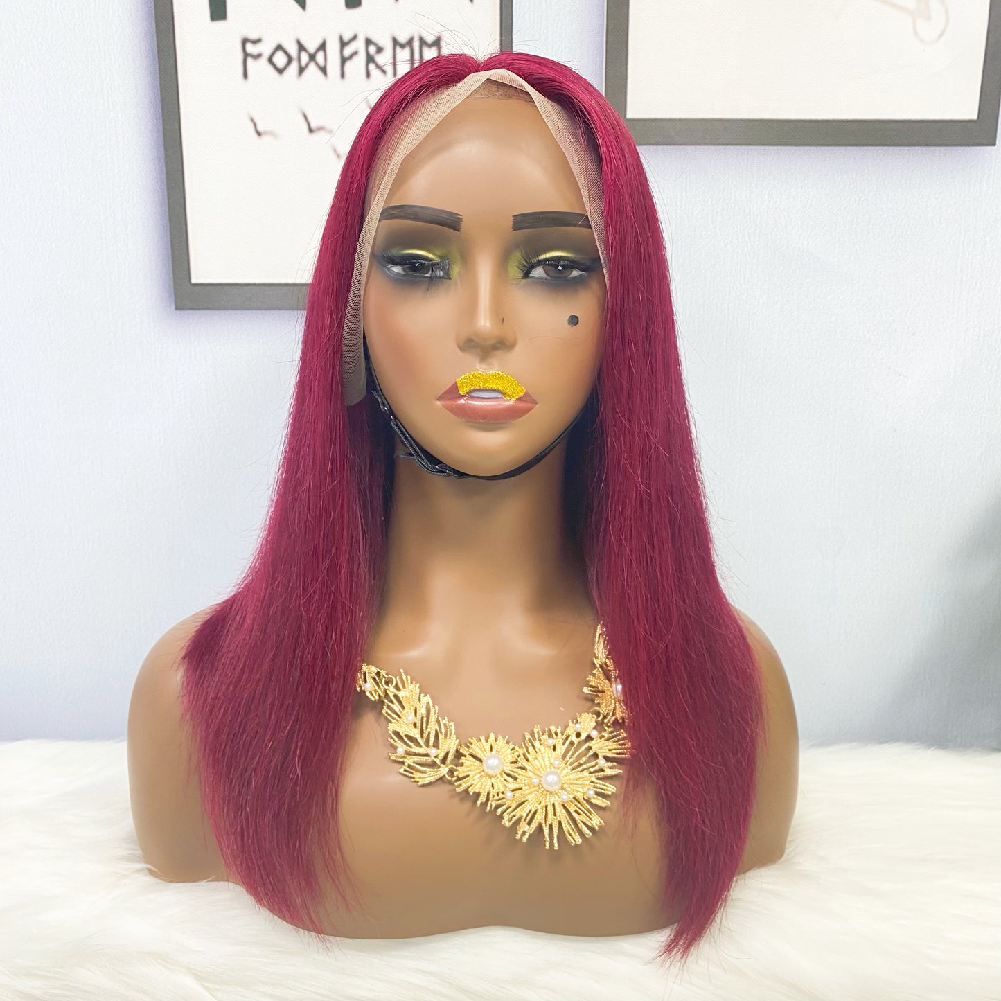 13*4 BoB Wig Straight Wigs Color 99J 200% Density