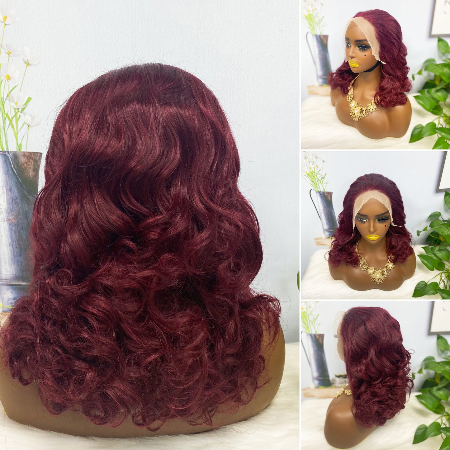 DD 13*4 Lace Wig Fumi Natural Human Hair Lace Wigs Color T4/27/4# 250% Density