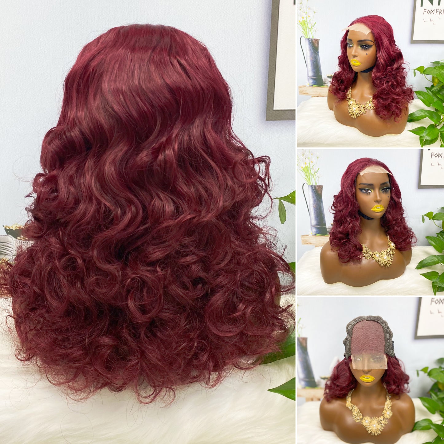 DD 4*4 Lace Wig Fumi Perruque de cheveux humains Couleur P4/27# 250% Densité