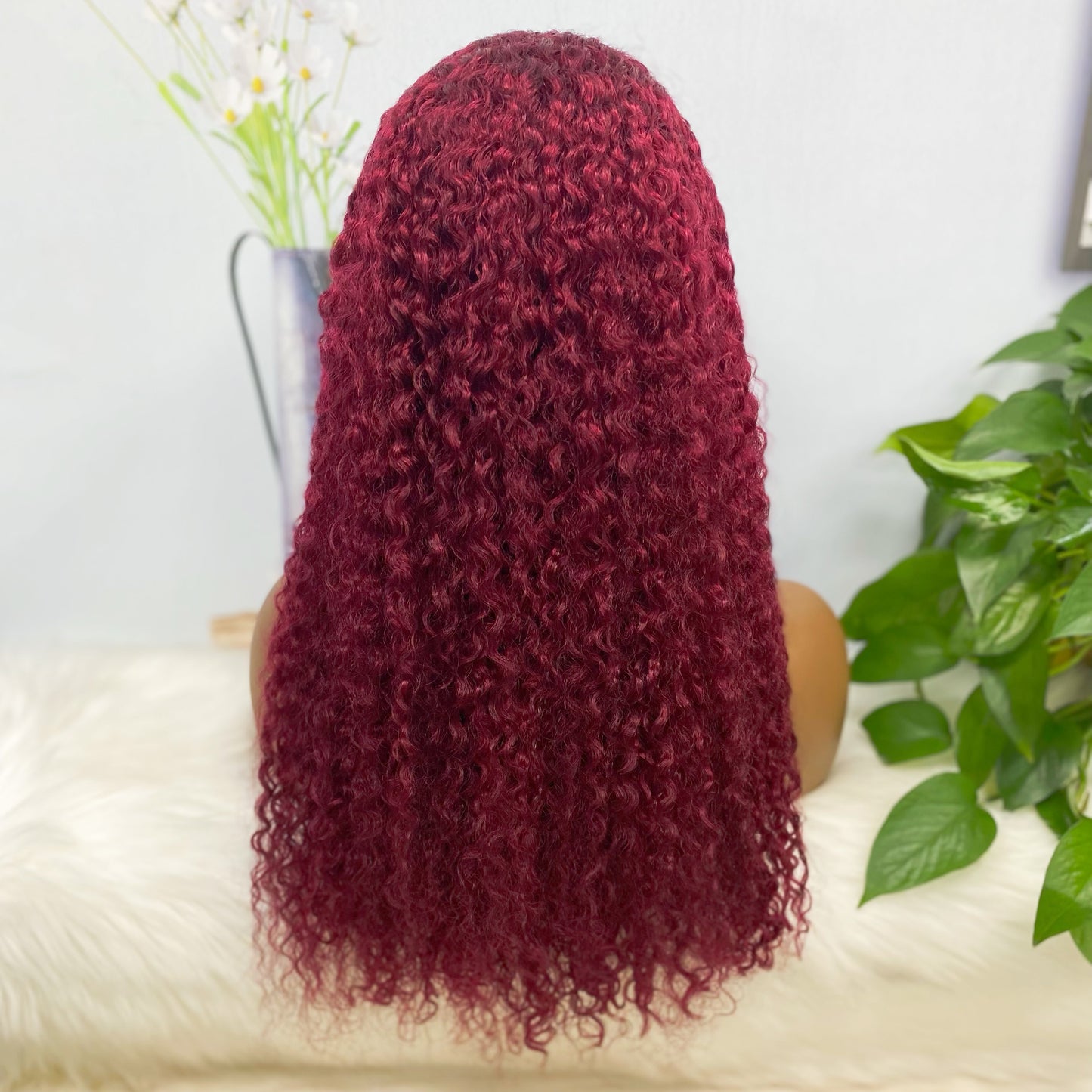 13*4 Lace Wig Jerry Curl Natural Human Hair Lace Wigs Color 99J 250% Density