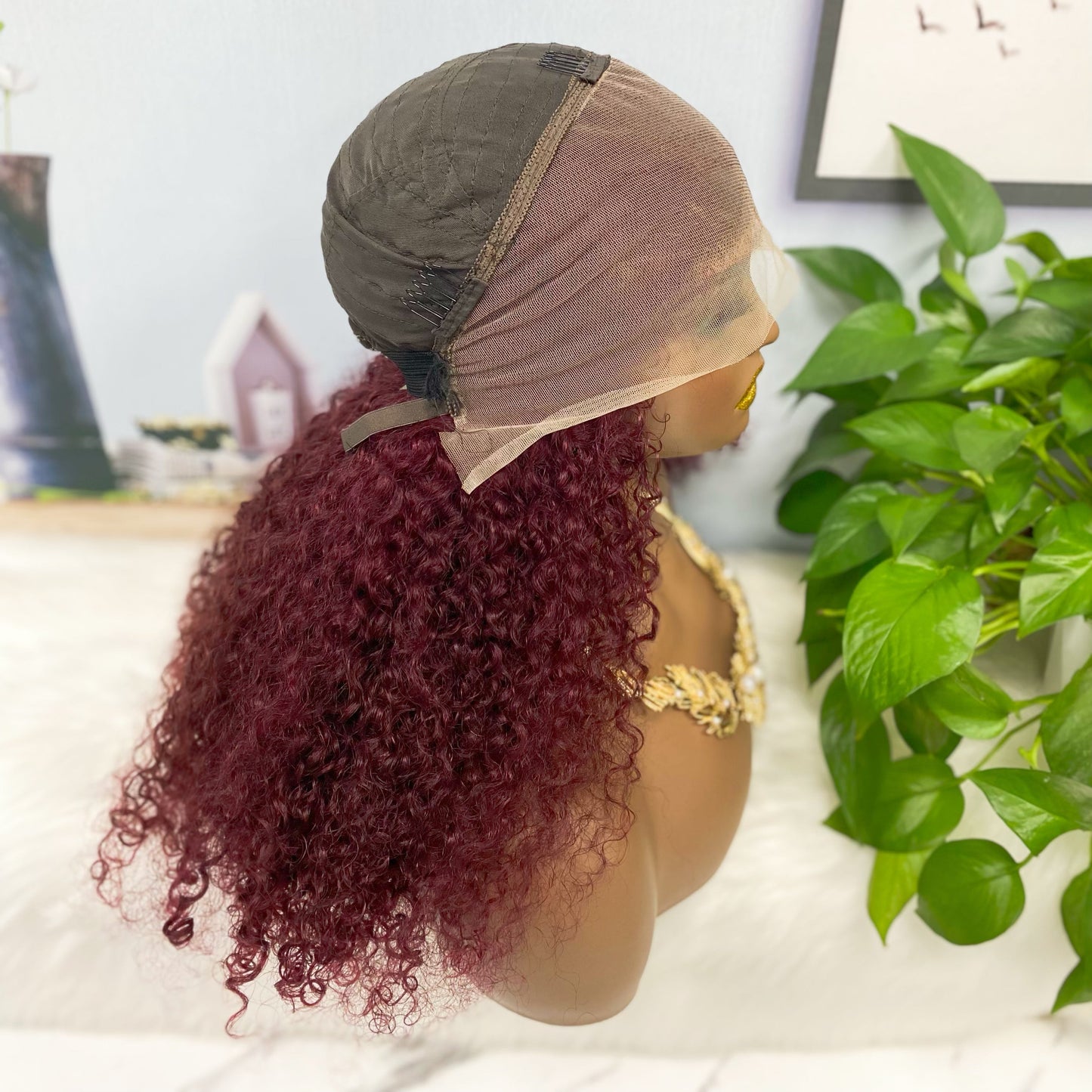 Double Drawn 13*4 Lace Wig Kinky Curl Lace Wig Color NC 300% Density