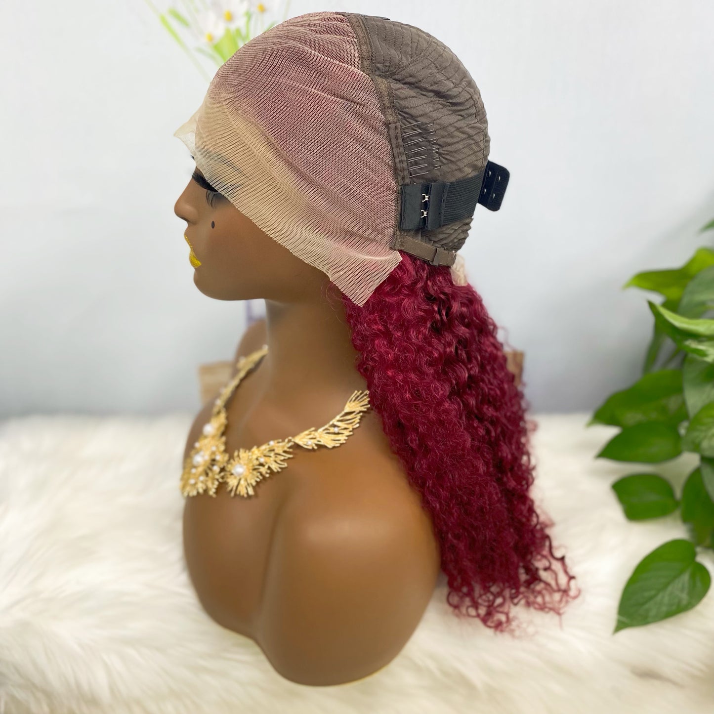 13*4 Lace Wig Jerry Curl Natural Human Hair Lace Wigs Color 99J 250% Density