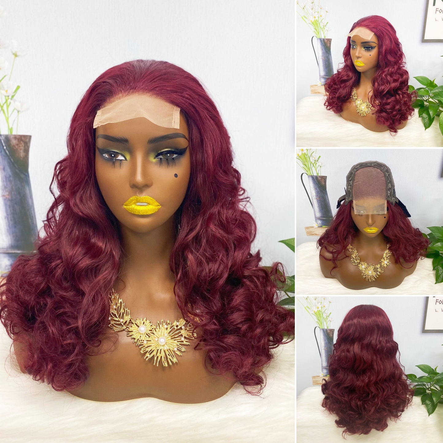 DD 4*4 Lace Wig Fumi Perruque de cheveux humains Couleur P4/27# 250% Densité