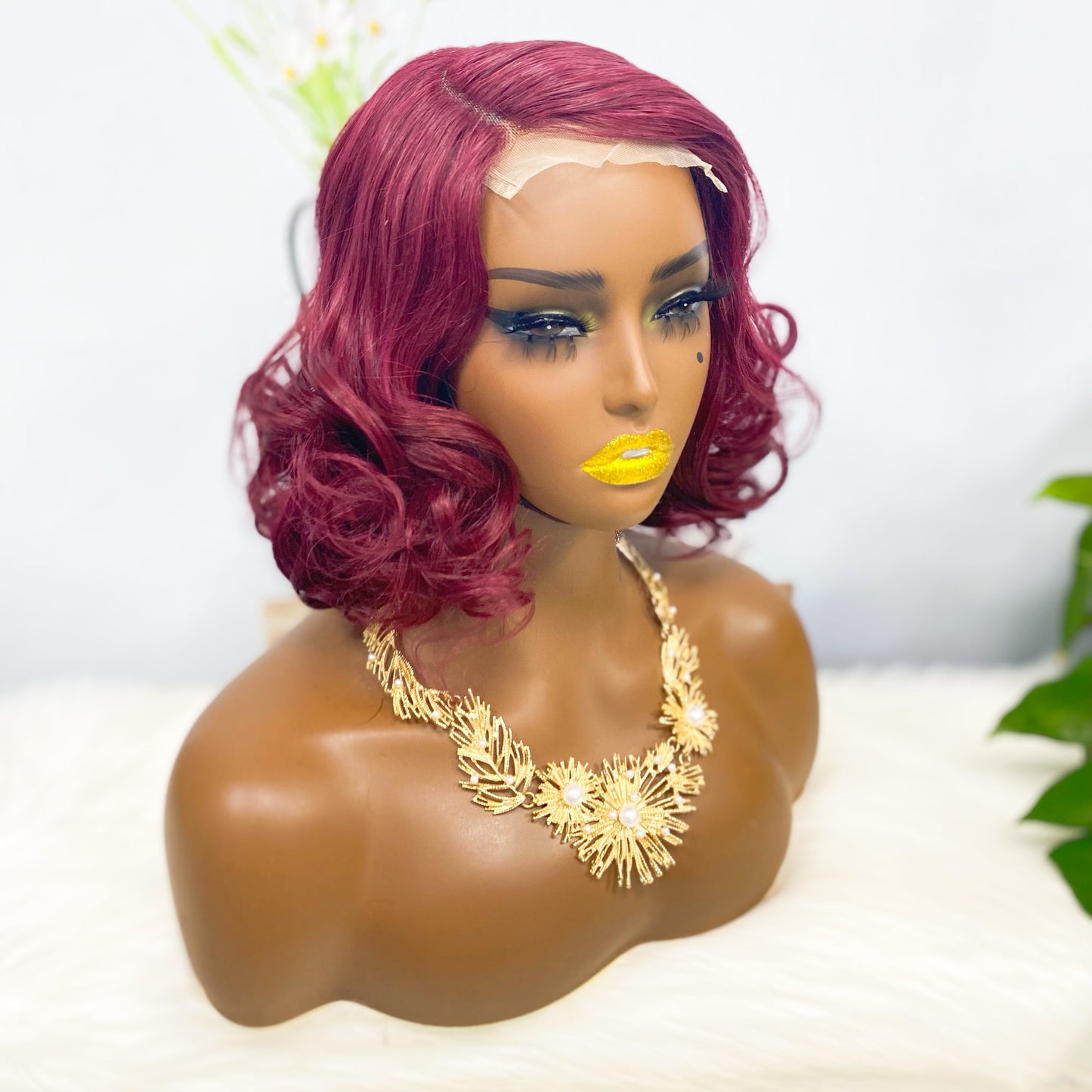 Perruque de cheveux humains Fumi 4*4, couleur 99J