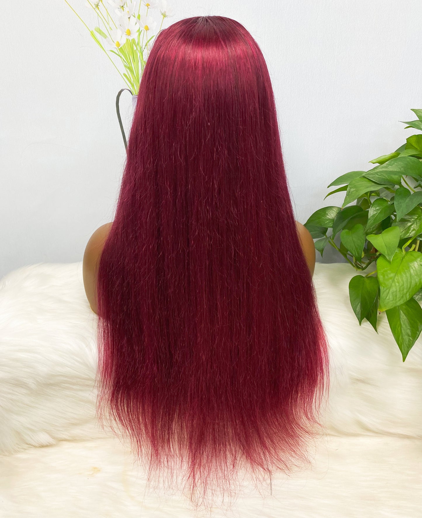 4*4 perruque de dentelle couleur droite 99J 22 "perruque de cheveux humains naturels densité 250%