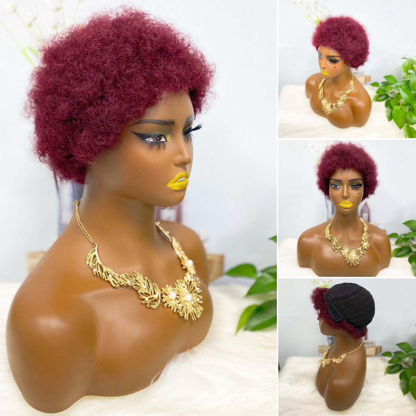 Afvo Wig Machine Human Hair Wig Natural Hair Wigs Color 27# 6inch