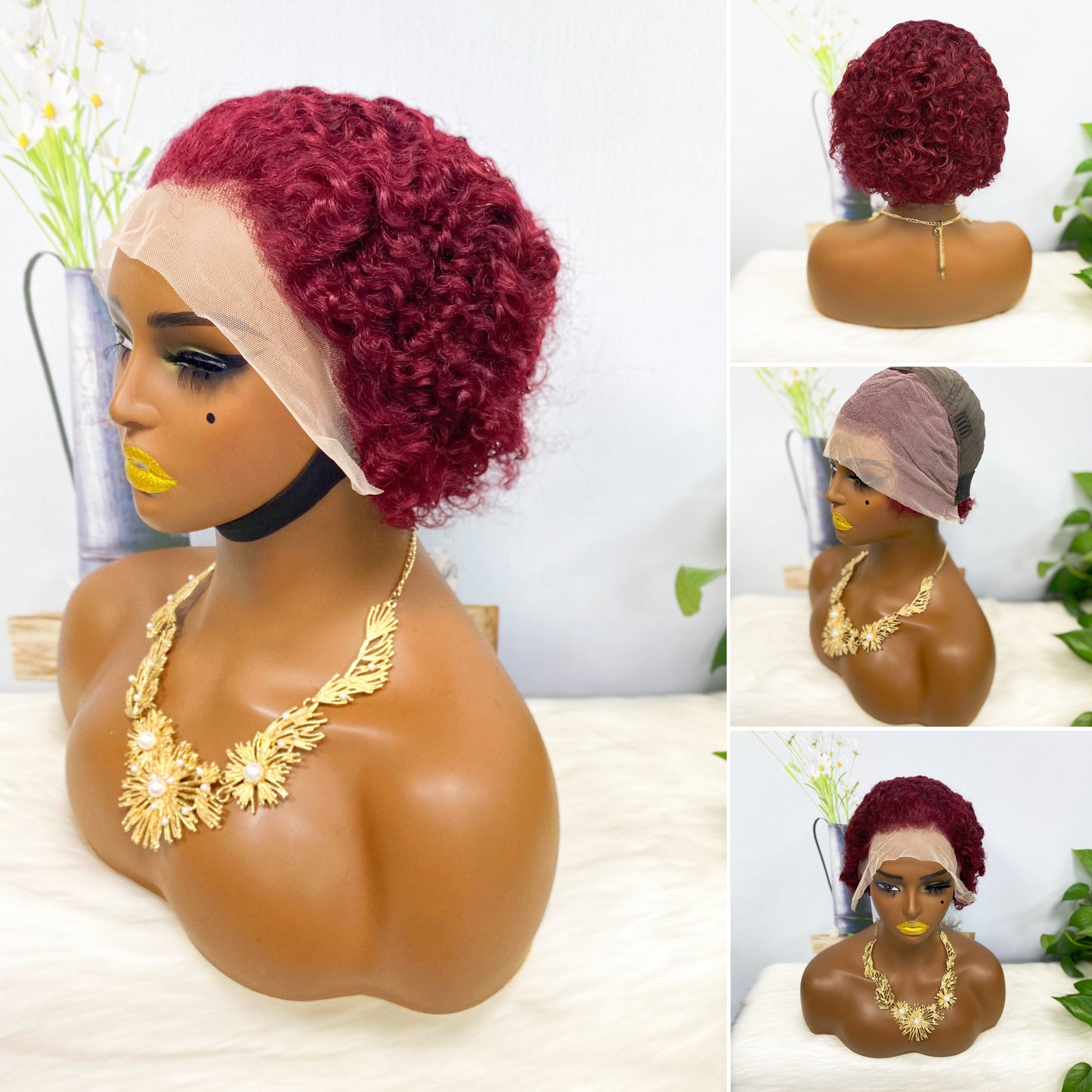 13*4 Lace Wig Curly Curly Human Hair Lace Wigs Color 350#