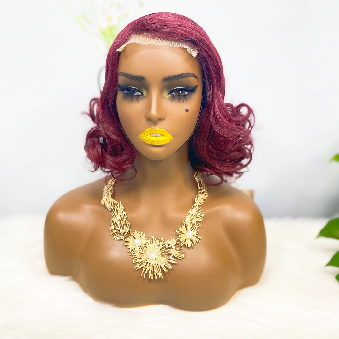 Perruque de cheveux humains Fumi 4*4, couleur 99J