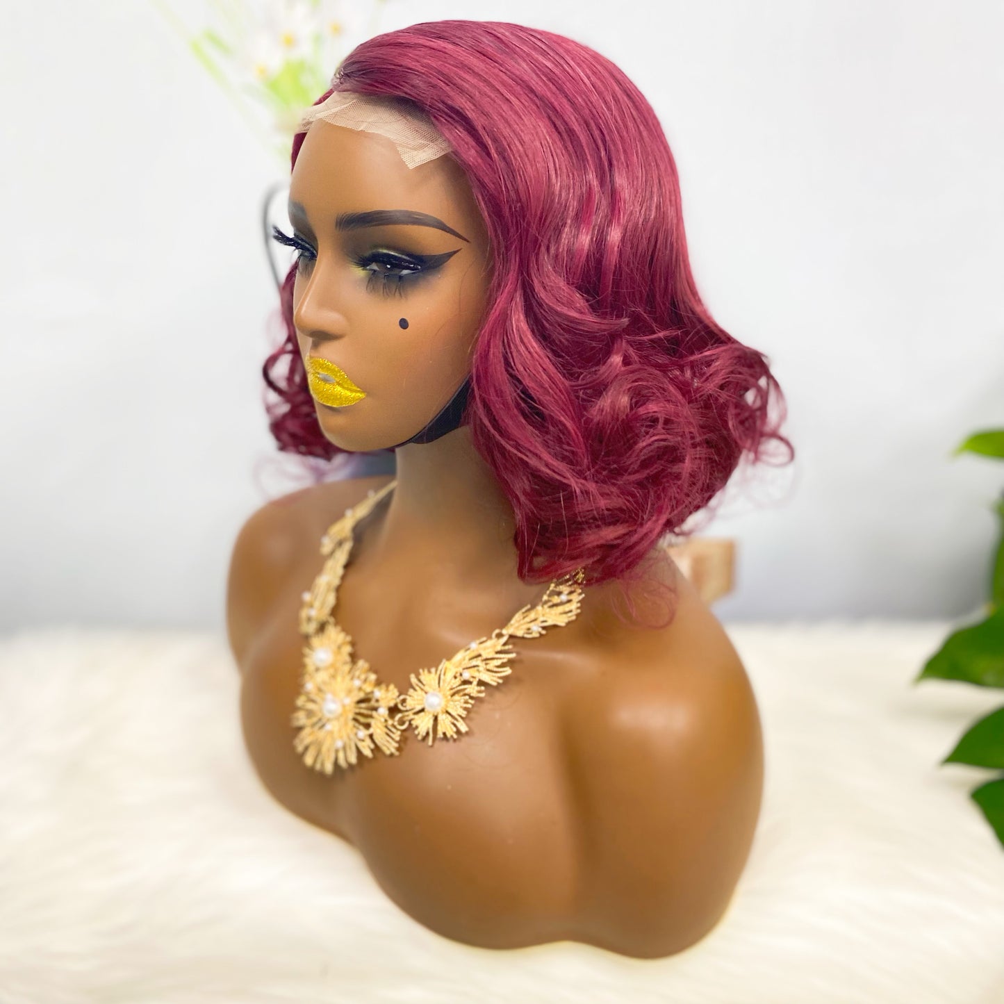 Perruque de cheveux humains Fumi 4*4, couleur 99J