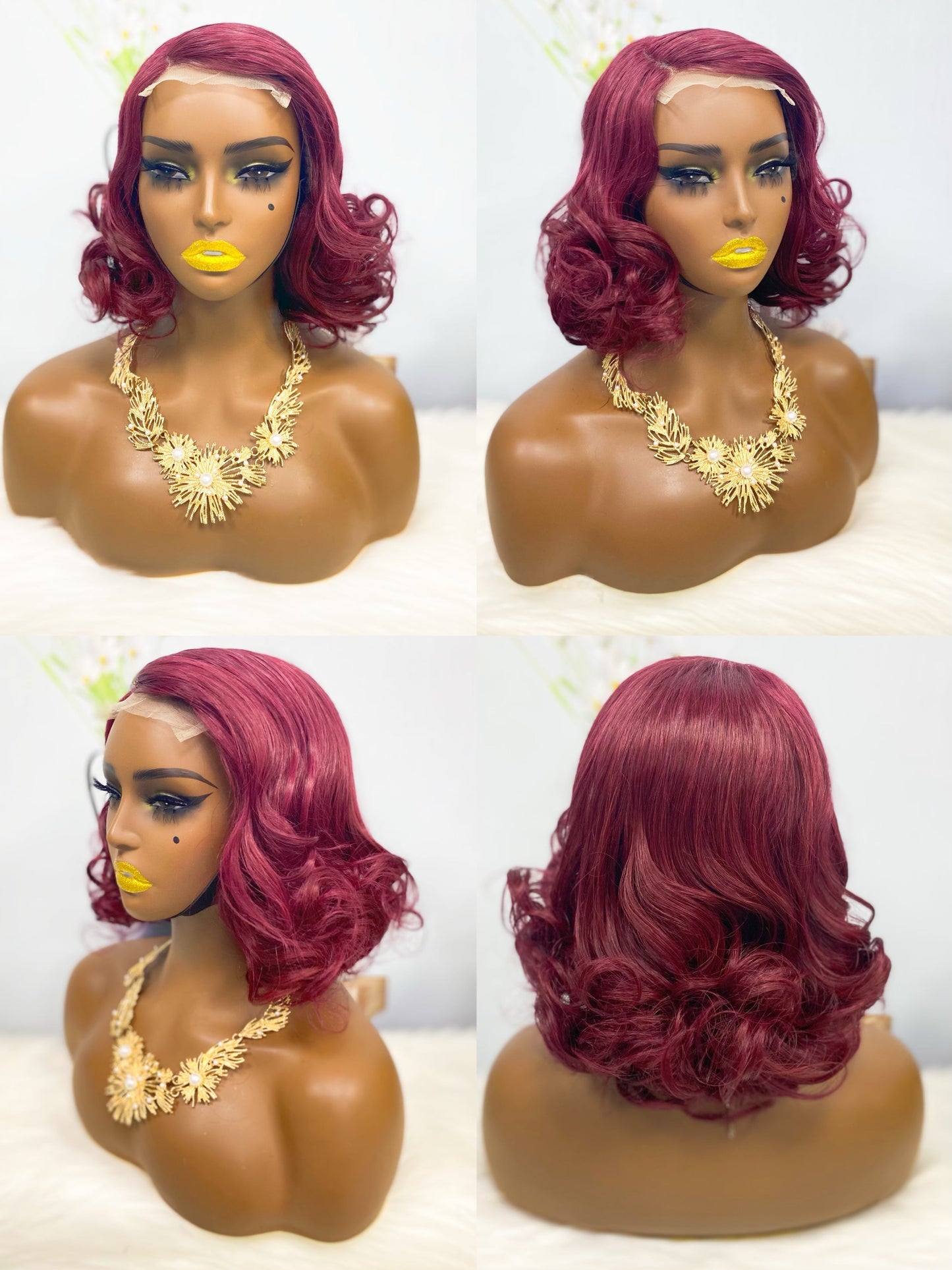 Perruque de cheveux humains Fumi 4*4, couleur 99J