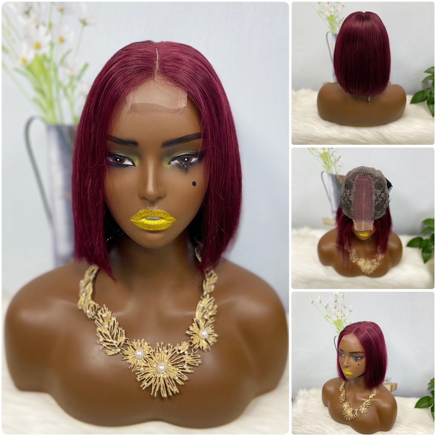 SDD 2*6 BOB Wig Human Hair Straight Color 1B