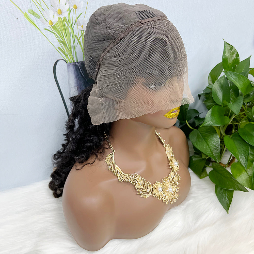 13*4 Lace Wig Deep Wave Natural Color Virgin Human Hair Wigs 200% Density Color NC