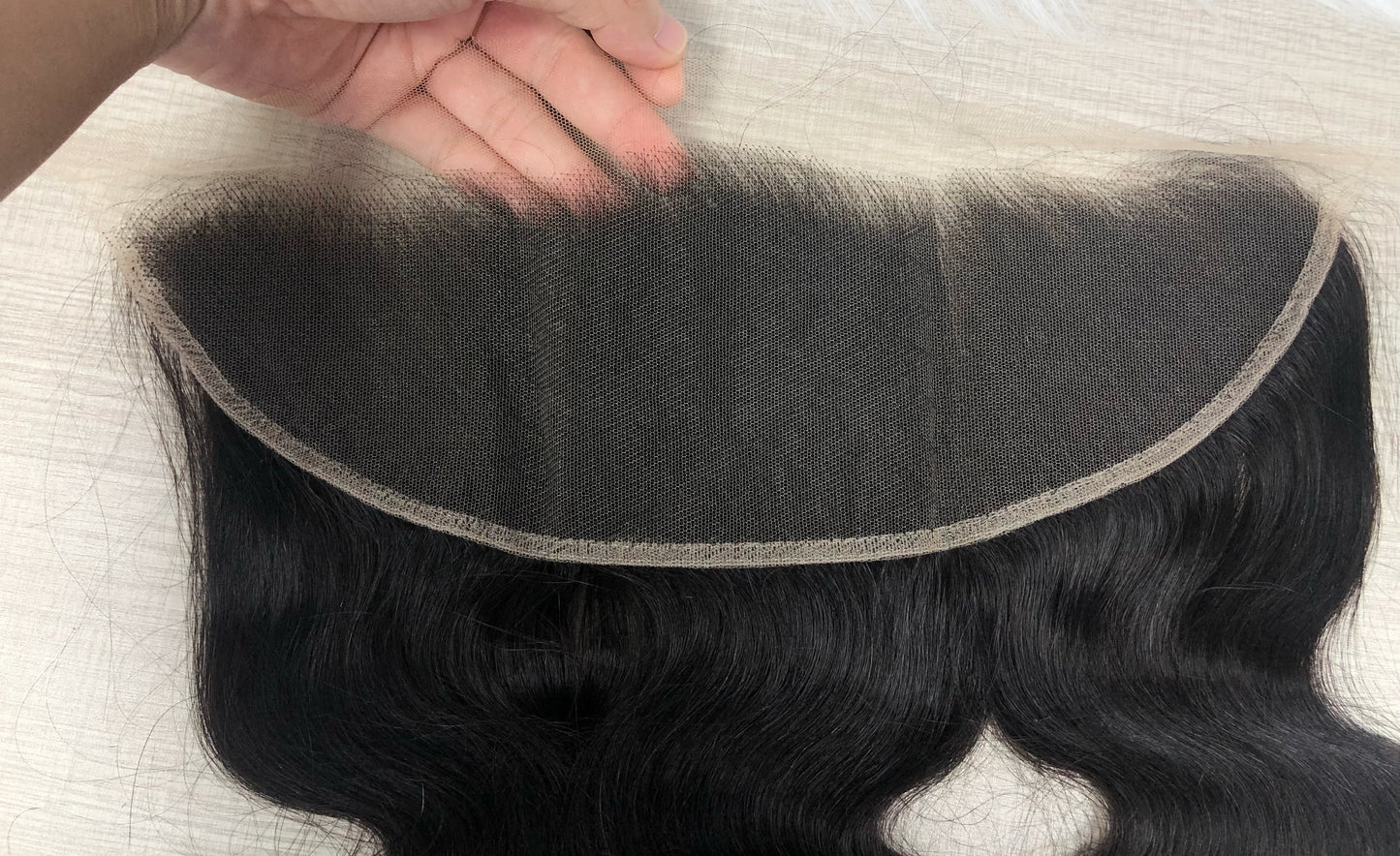 13*4 Lace Frontal Silky Body Wave 100% Natural Virgin Human Hair Natural Color 10"-24"
