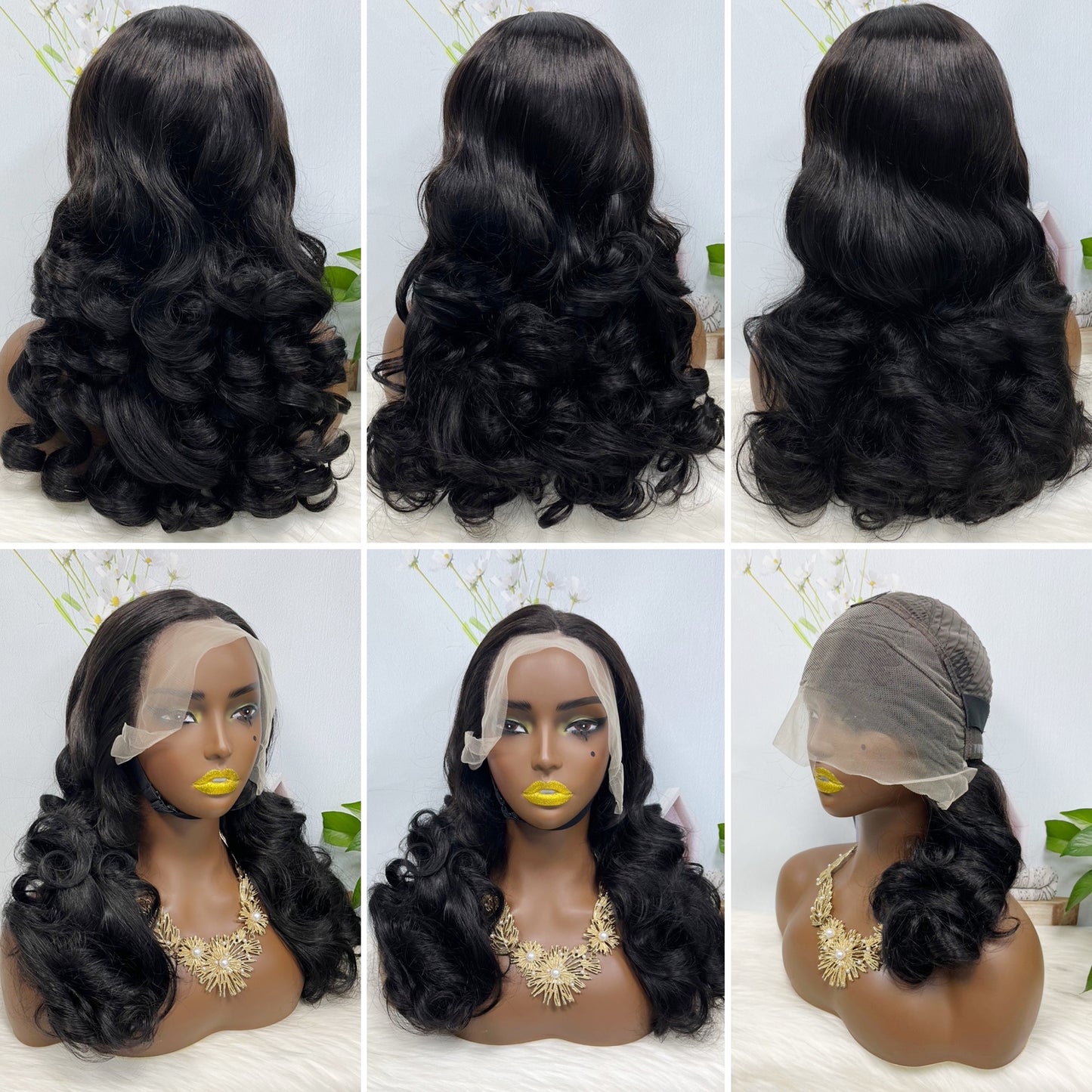 Double Drawn 13x4 Glueless Lace Wig Romance Curly Natural Human Hair Wigs Piano Color P4/30 20"