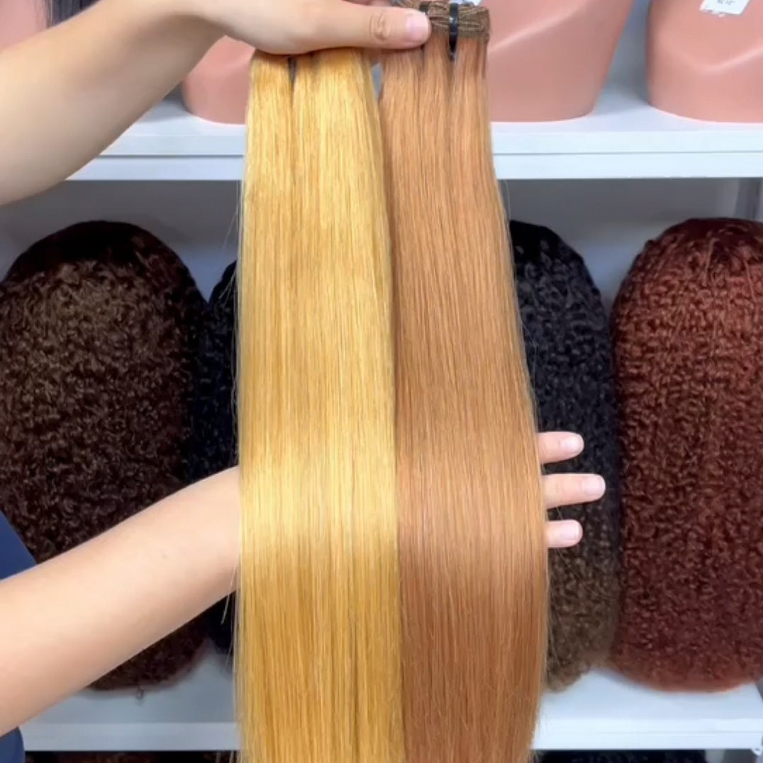 Super Double Drawn Bone Straight Vietnamese Human Hair Bundle Color T1B/4# P4/27# 8"-22"
